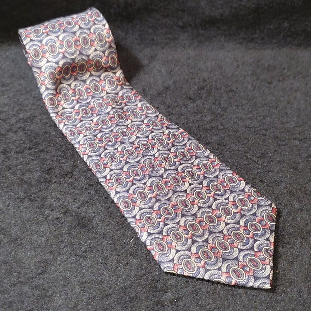 Preferred Stock Men's Blue Burgundy 100% Silk Neck Tie